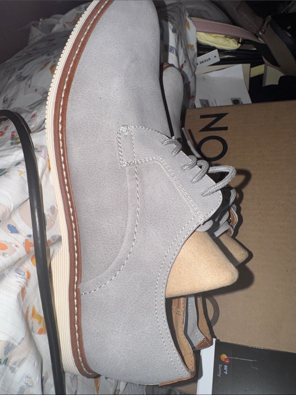 Tommy Hilfiger Men’s Light Gray Suede Derby Oxfords Brand  New!